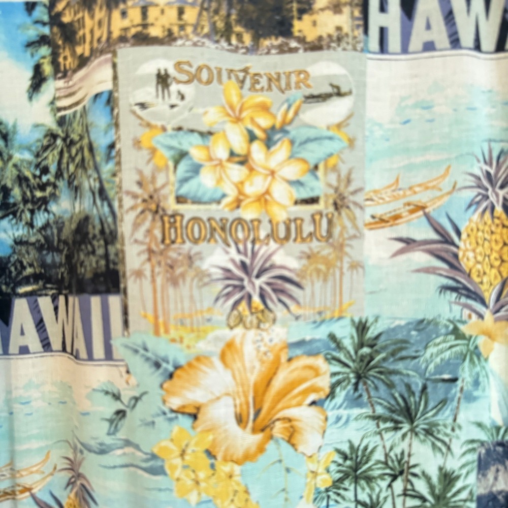 Seven Palm Silk Hawaiian Shirt XXL Aloha Honolulu Tropical Camp - Picture 9 of 14
